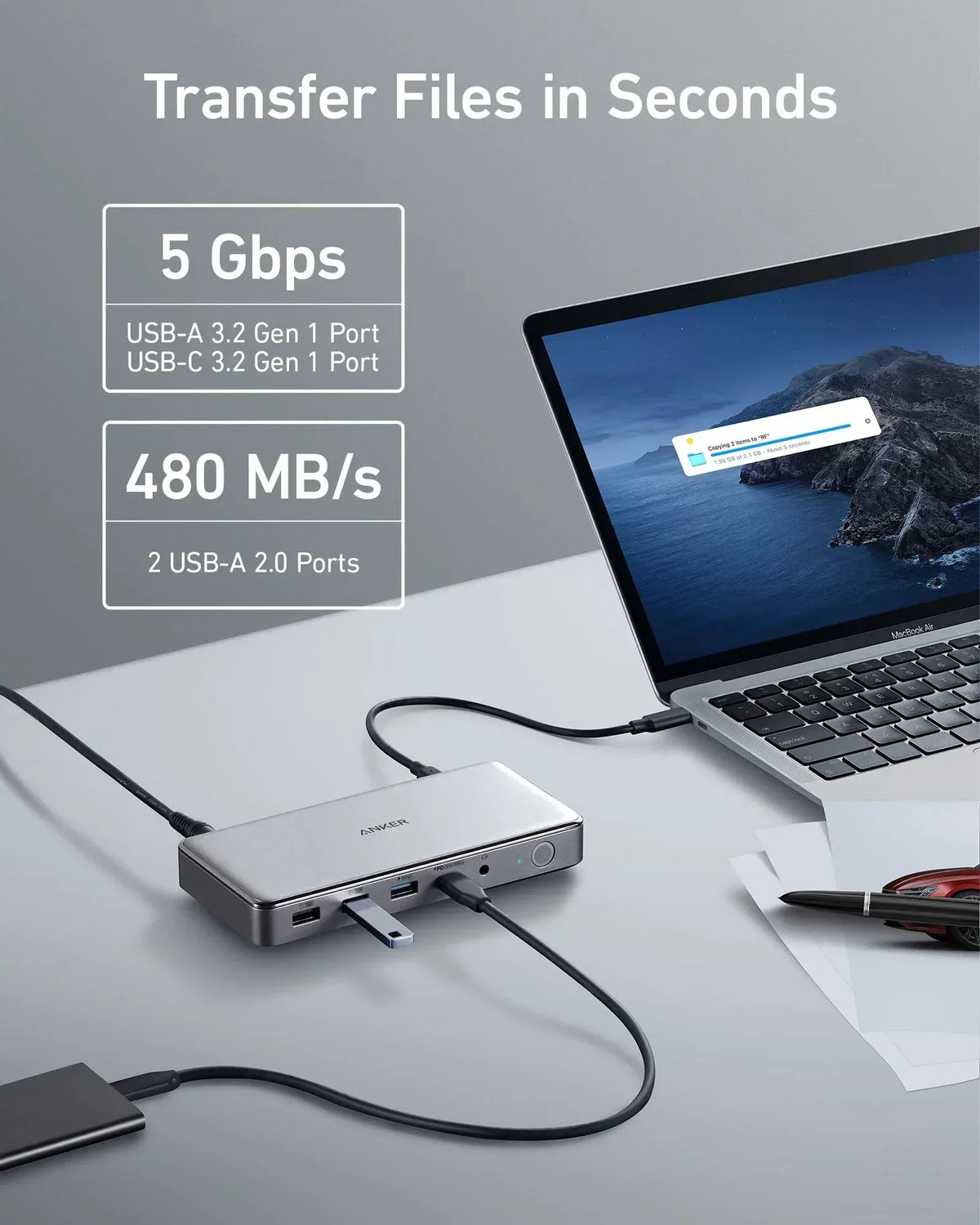 Anker <b>563</b> USB-C Docking Station (10-in-1) - Trustymall