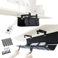 Black Ascrono CableCare Tray, side angle showing sturdy construction and cable holding slots.