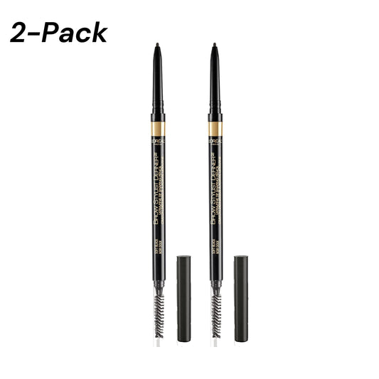 2-PACK L'Oreal Paris Makeup Brow Definer Waterproof Eyebrow Pencil, Ultra-Fine Mechanical Pencil, Draws Tiny Brow Hairs and Fills in Sparse Areas and Gaps, , 0.003 Ounce