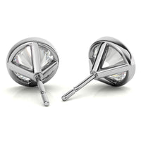 4.00 CTW Lab Grown Diamond Bezel Martini Stud Earrings in 14K White or