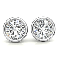 4.00 CTW Lab Grown Diamond Bezel Martini Stud Earrings in 14K White or