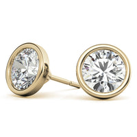 4.00 CTW Lab Grown Diamond Bezel Martini Stud Earrings in 14K White or