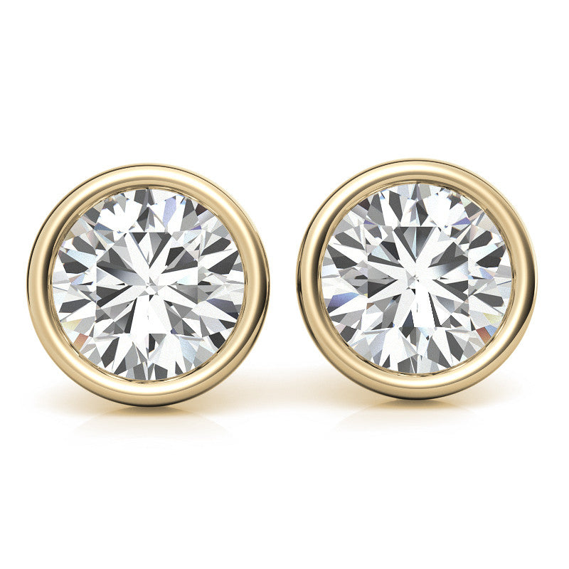 4.00 CTW Lab Grown Diamond Bezel Martini Stud Earrings in 14K White or