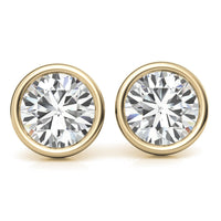 4.00 CTW Lab Grown Diamond Bezel Martini Stud Earrings in 14K White or