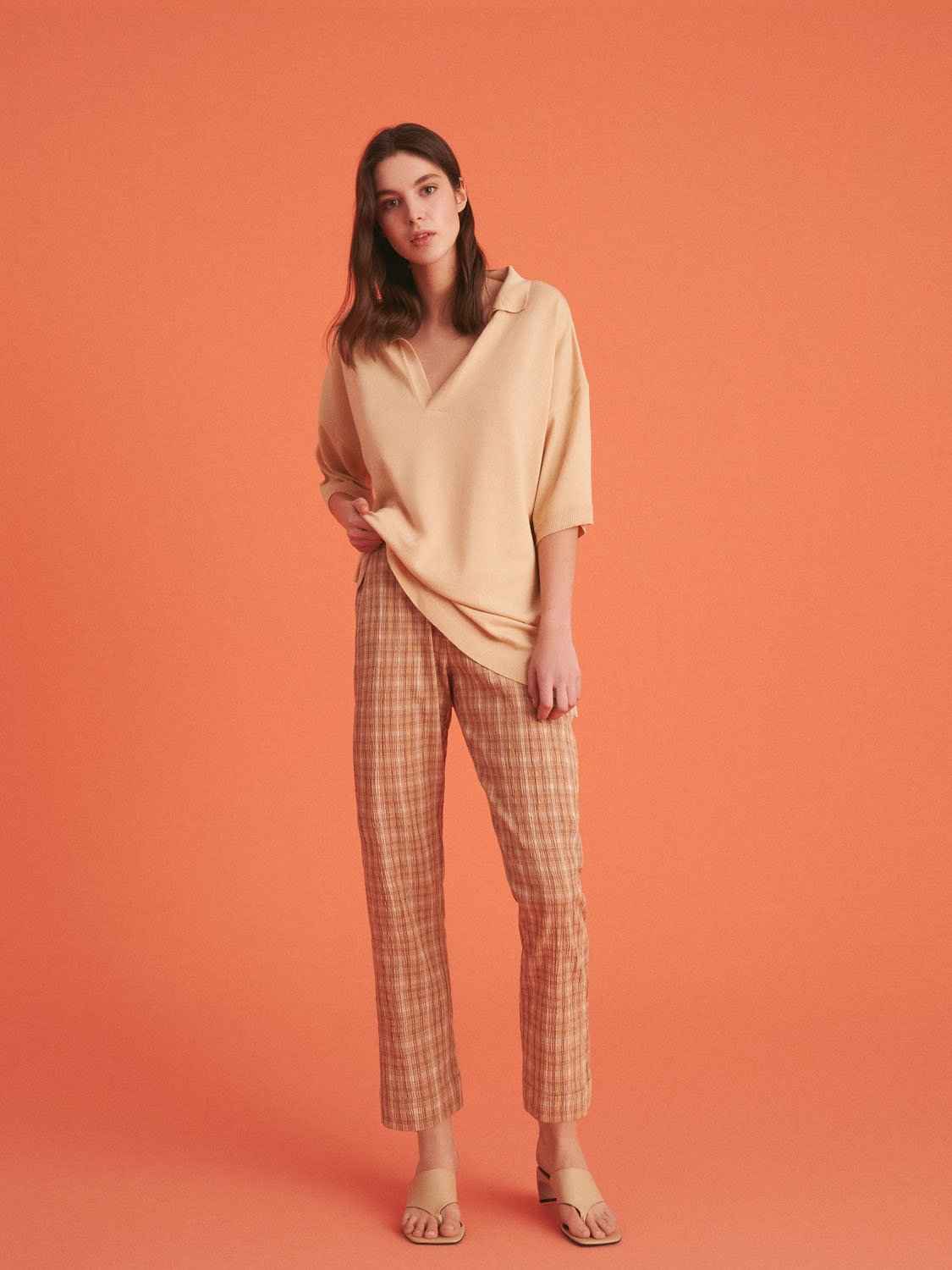Lapel Collar Knit Top