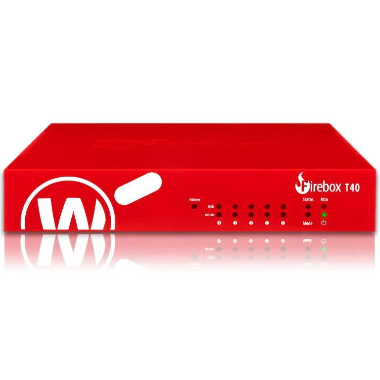 WatchGuard Firebox T40 security appliance with compact design for small to midsize business network protection.