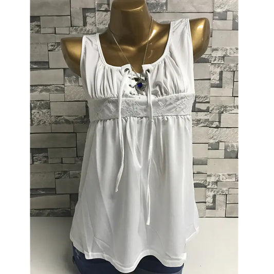 Plus Size Solid Color Sleeveless Top for Women