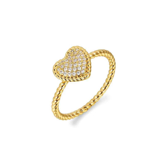 French Retro Love Ring - Elegant Light Luxury Diamond Ring