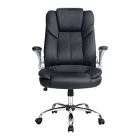 Close-up of chair's padded armrest extended for additional comfort