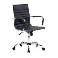 Black Artiss gaming office chair with ergonomic design and faux leather upholstery, showing front and side views.