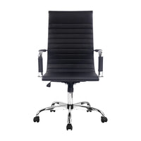 Rear view of Artiss office chair with chrome-finished rack for hanging ties or scarves.