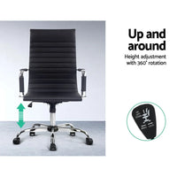 Front angle of Artiss office chair highlighting polished chrome base and cushioned seat.