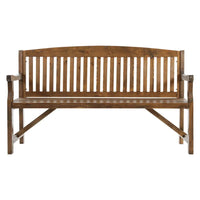 Close-up of bench's detailed wood grain and construction highlighting quality craftsmanship
