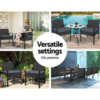 Set of 2 Outdoor Dining Chairs Wicker Chair Patio Garden Furniture
