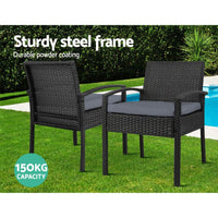 Set of 2 Outdoor Dining Chairs Wicker Chair Patio Garden Furniture