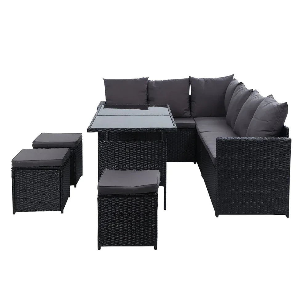 Gardeon Outdoor Furniture Dining Setting Sofa Set Wicker 9 Seater