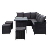 Gardeon Outdoor Furniture Dining Setting Sofa Set Wicker 9 Seater