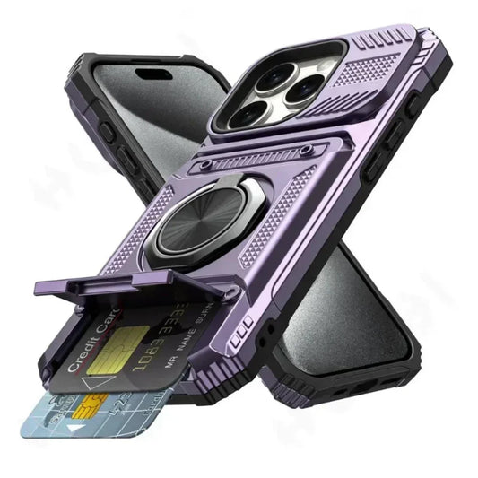 Card Holder Armor Case for iPhone 14 to 17 series
