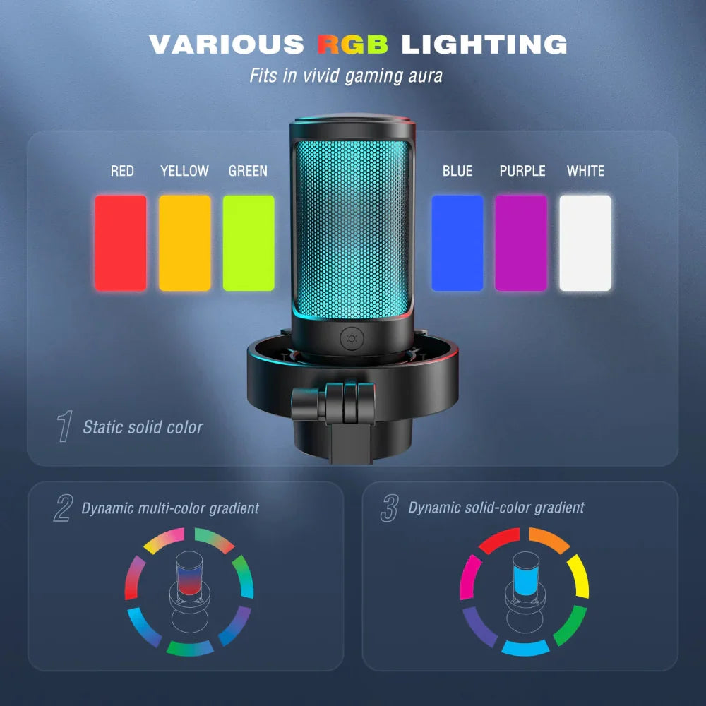 High Quality RGB One Touch Mute Gaming Microphone