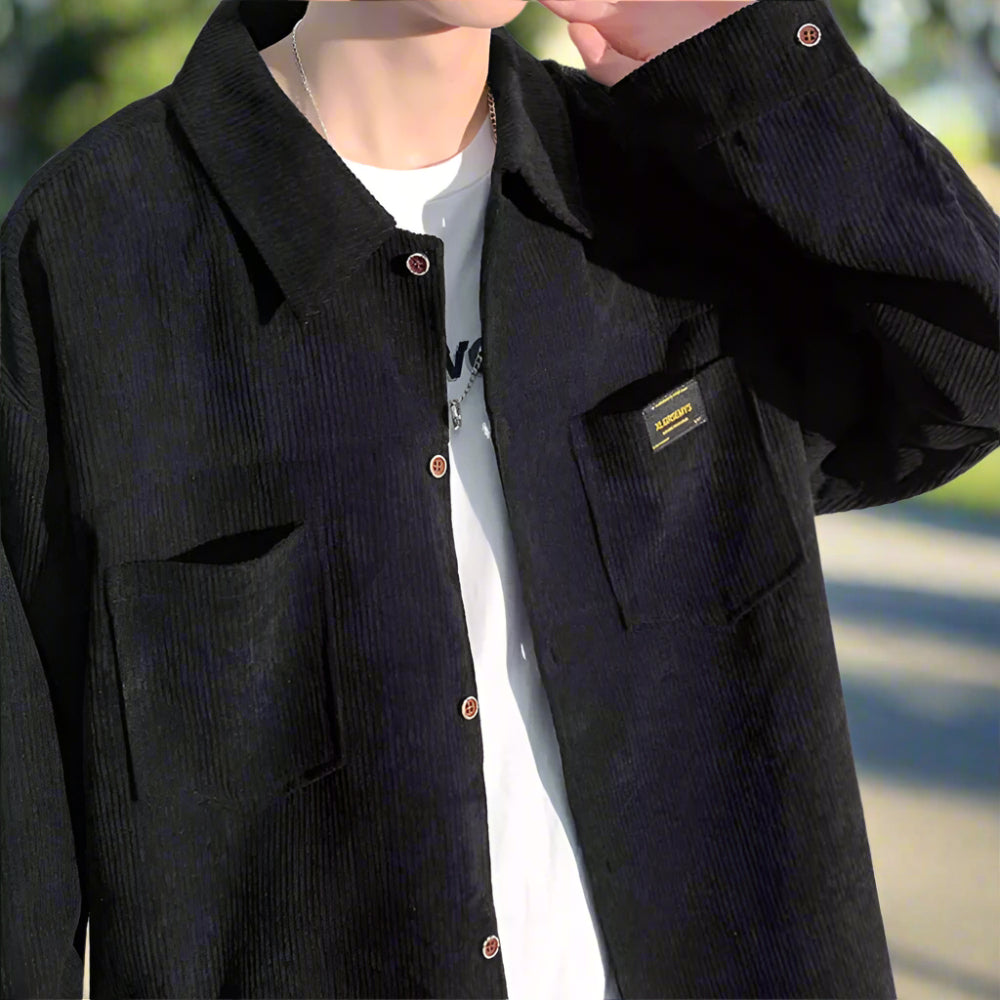 Mens Corduroy Shirt Jacket With Pockets