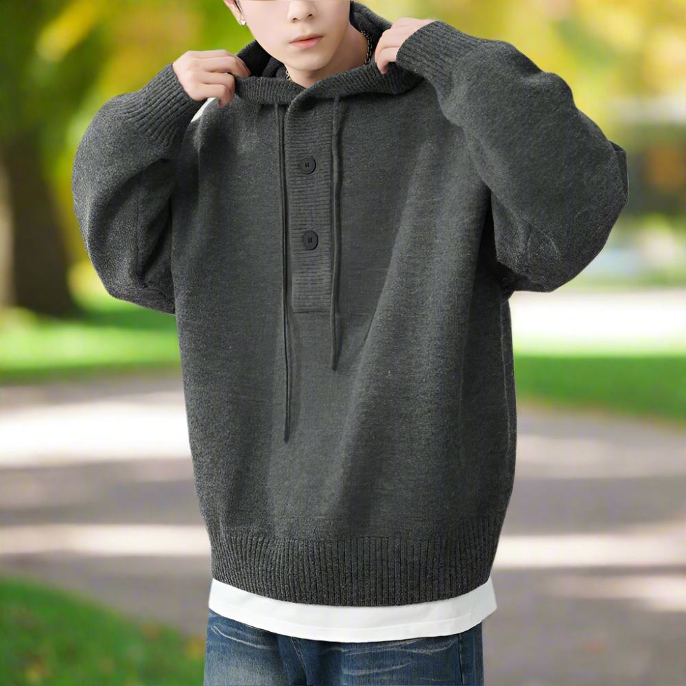 Mens Hooded Pull Over Sweater