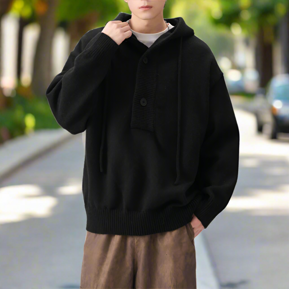 Mens Hooded Pull Over Sweater