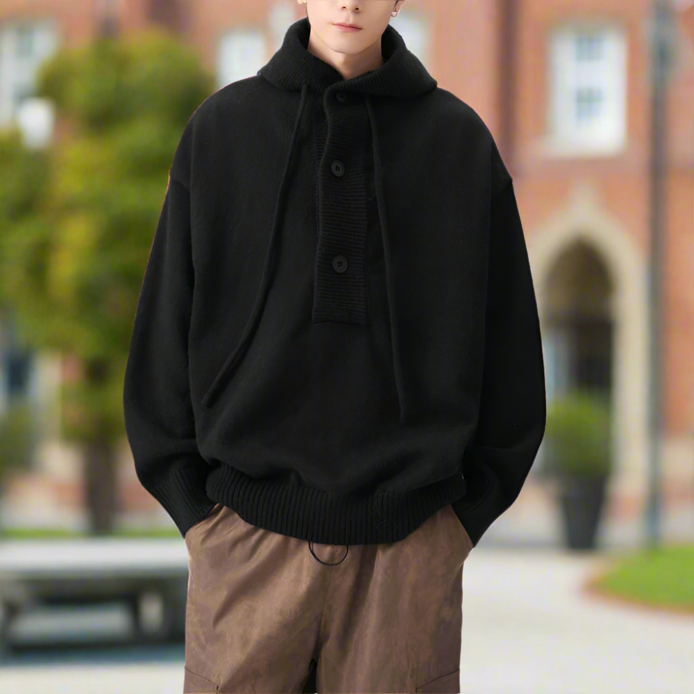 Mens Hooded Pull Over Sweater