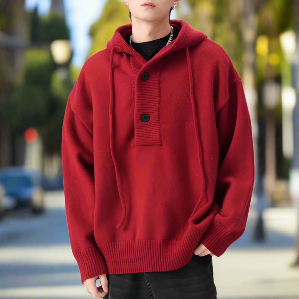 Mens Hooded Pull Over Sweater