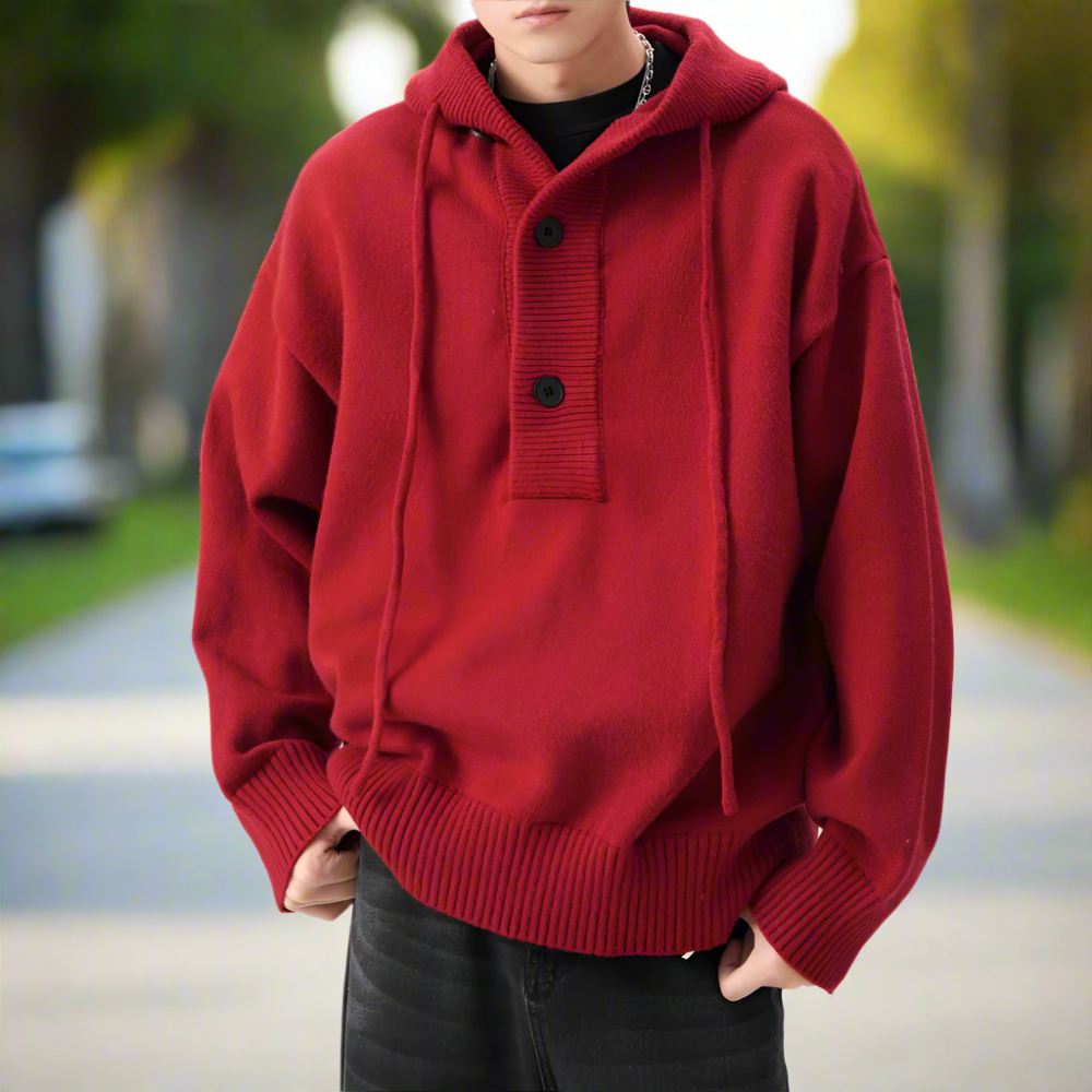 Mens Hooded Pull Over Sweater