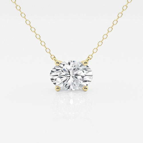 2.00 CTW AGI Certified Oval Lab Grown Diamond Solitaire Pendant -