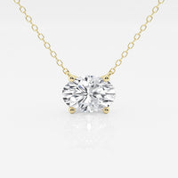 2.00 CTW AGI Certified Oval Lab Grown Diamond Solitaire Pendant -