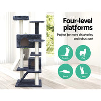 i.Pet Cat Tree 134cm Trees Scratching Post Scratcher Tower Condo House