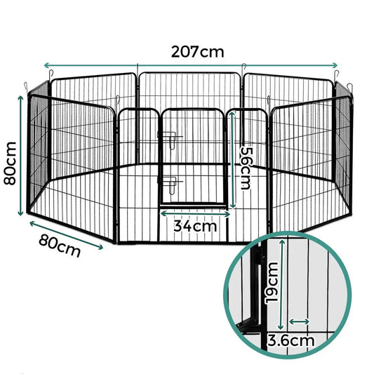 i.Pet 8 Panel Pet Dog Playpen Puppy Exercise Cage Enclosure Fence Play