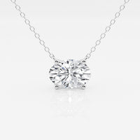 2.00 CTW AGI Certified Oval Lab Grown Diamond Solitaire Pendant -