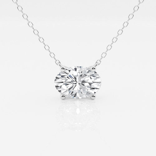 2.00 CTW AGI Certified Oval Lab Grown Diamond Solitaire Pendant -