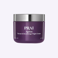 PRAI Beauty Ageless Throat & Decolletage Night Creme 118ml white jar with gold accents