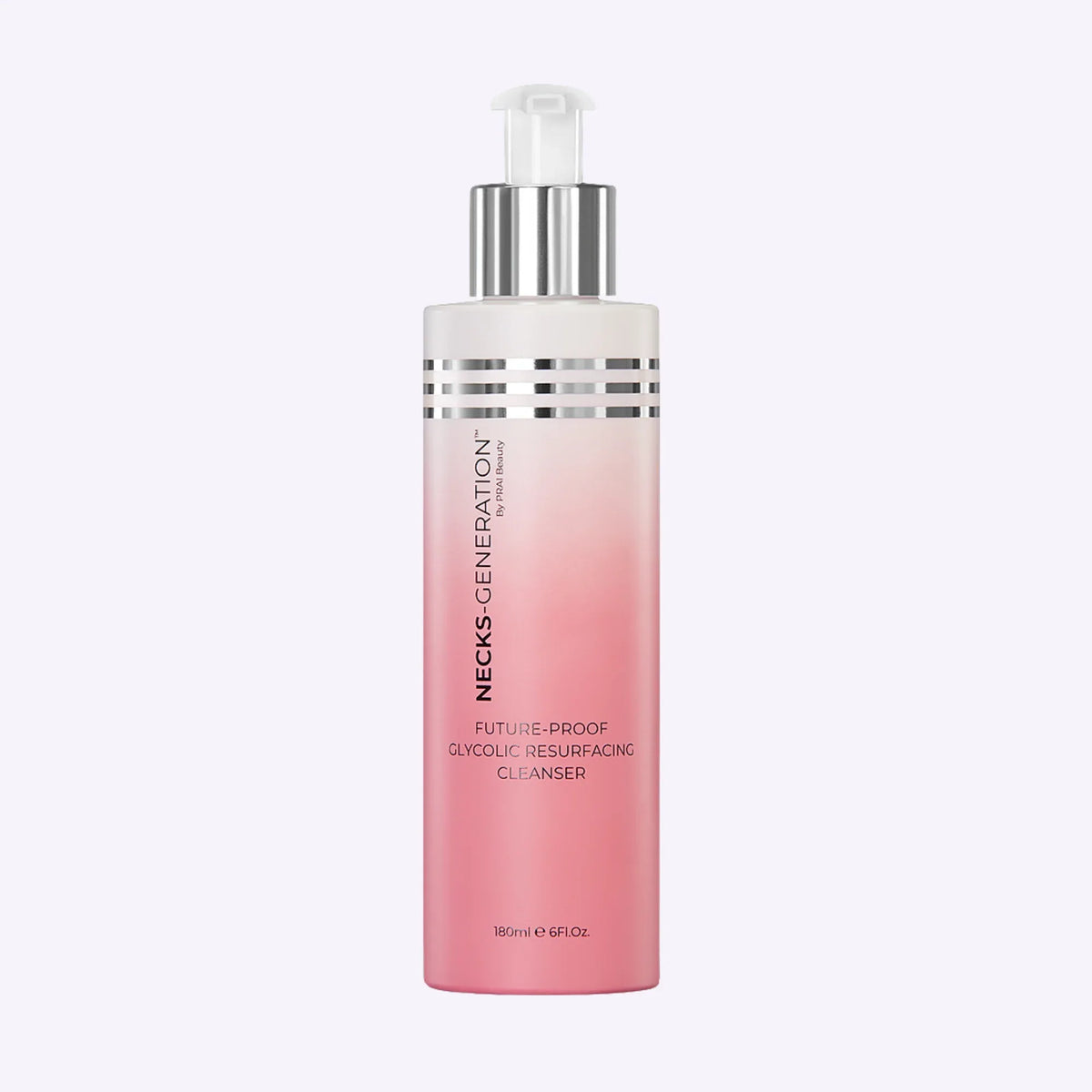 Bottle of Necks-Generation Future-Proof Glycolic Resurfacing Cleanser by PRAI Beauty, 180ml.