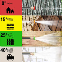 Triangular brush and spray lance accessories for multi-surface cleaning.
