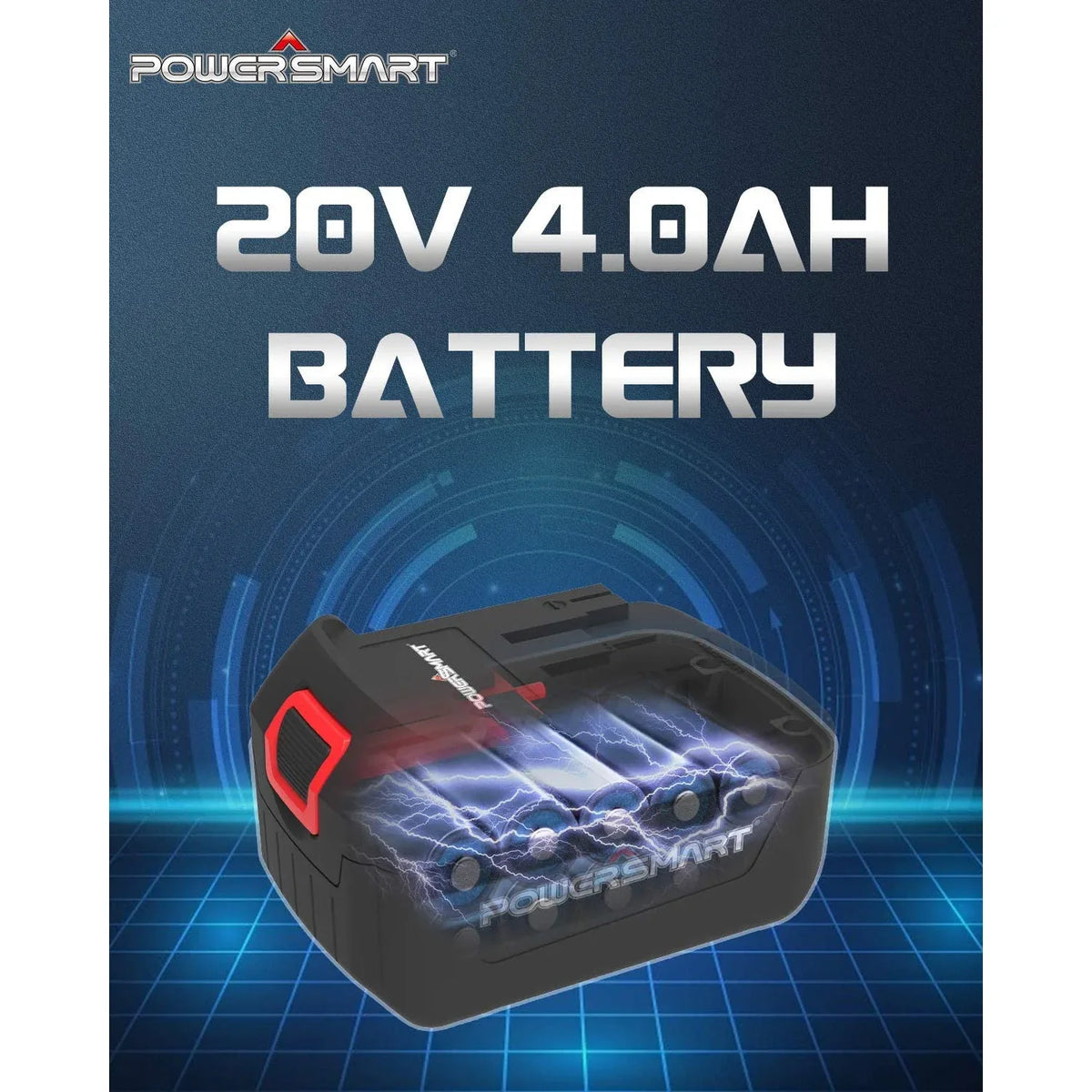 PowerSmart battery highlighting compact design and integrated safety microchip for protection.