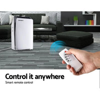 Close-up of the air purifier’s filtration system compartment open to show HEPA filter.