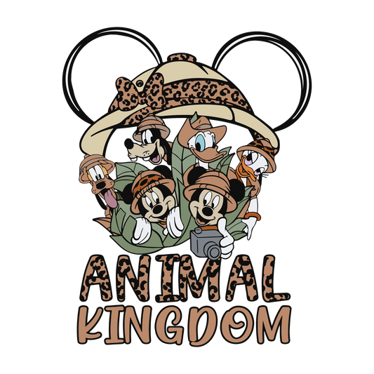Digital download design of Mickey Mouse ears with leopard print for Disney Animal Kingdom safari theme.