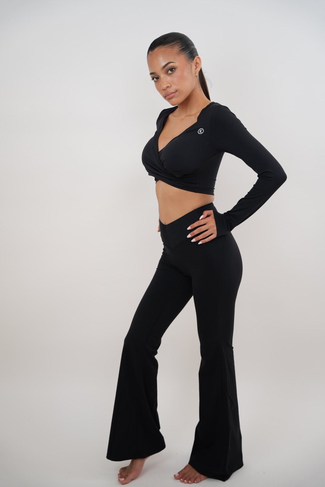 I Am Present Black Stretch Flare Legging