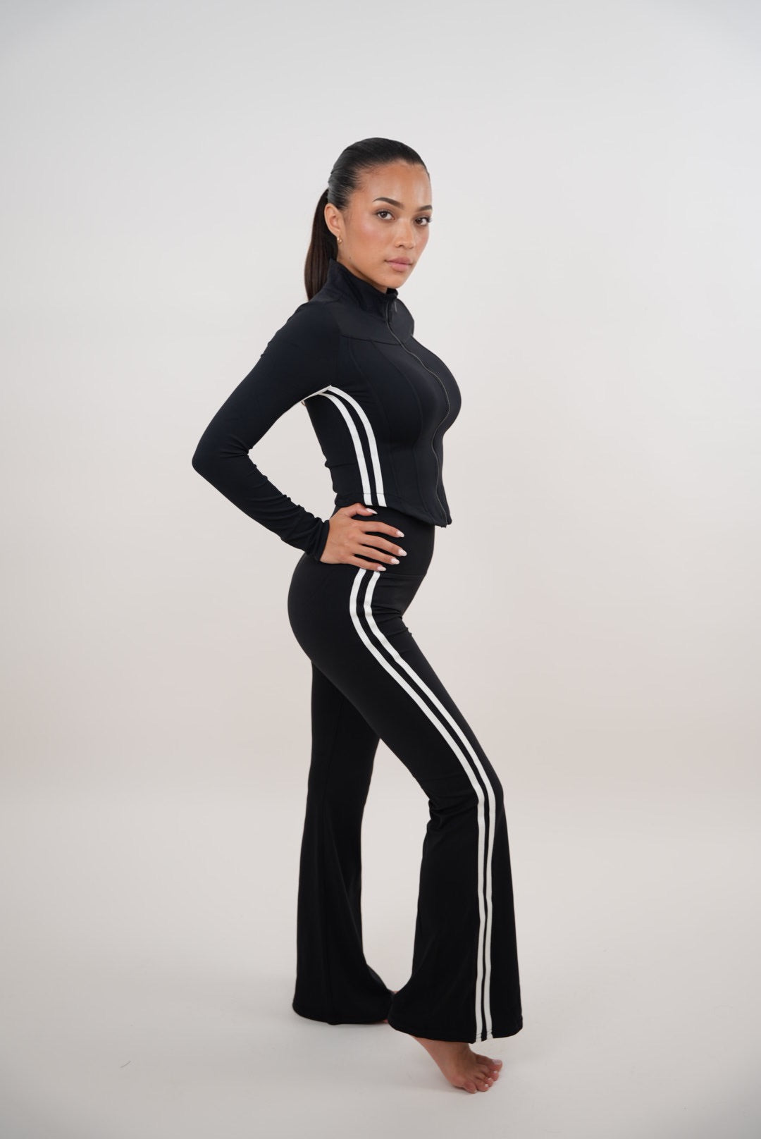 I Am Motivated Black Flare Pant