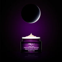 Close-up of Ageless Throat Night Creme jar showing luxurious white and gold design