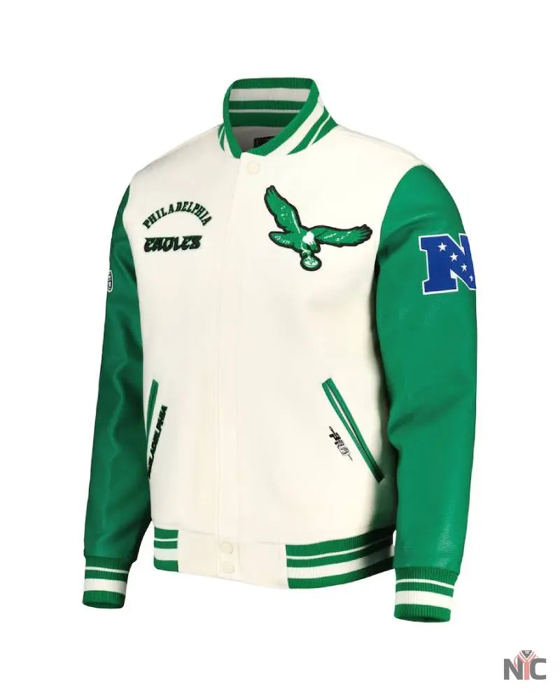 Pro Standard Cream Philadelphia Eagles Retro Jacket