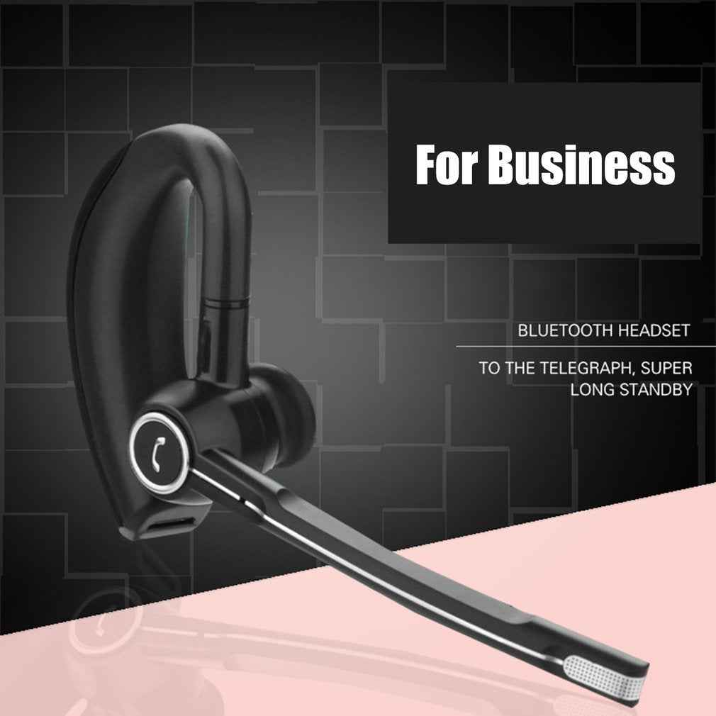 Wireless Bluetooth earphone resting on a white surface showing its compact and ergonomic design.