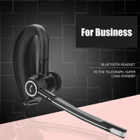 Wireless Bluetooth earphone resting on a white surface showing its compact and ergonomic design.