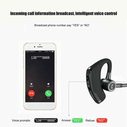 Wireless Bluetooth earphone displayed with charging case showing product portability.