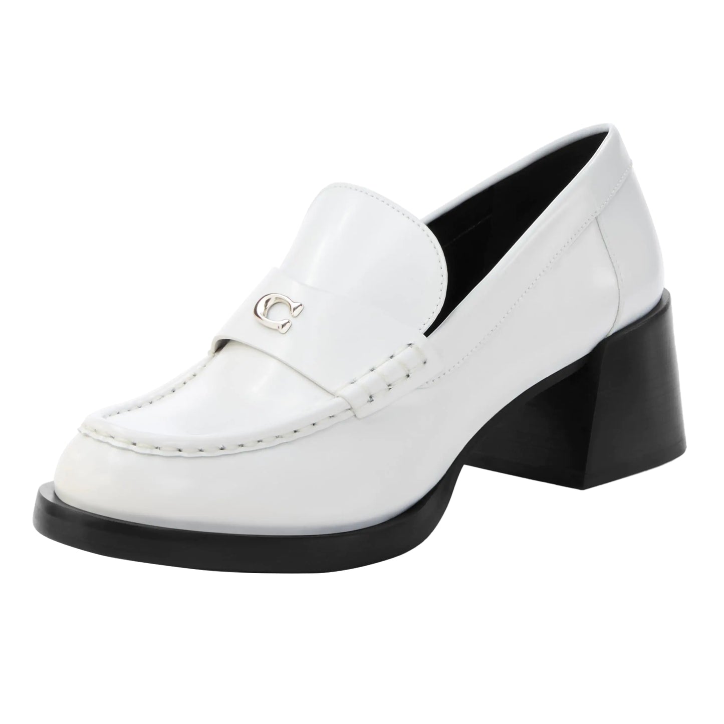 Coach Womens Natalie Leather Loafer Optic White 5