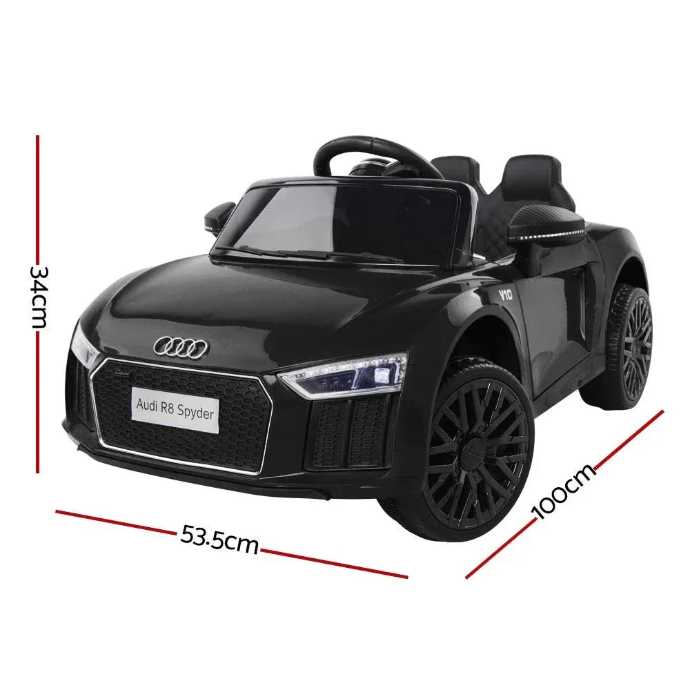 Kids Ride On Car Audi R8 Licensed Electric 12V Black - Trustymall